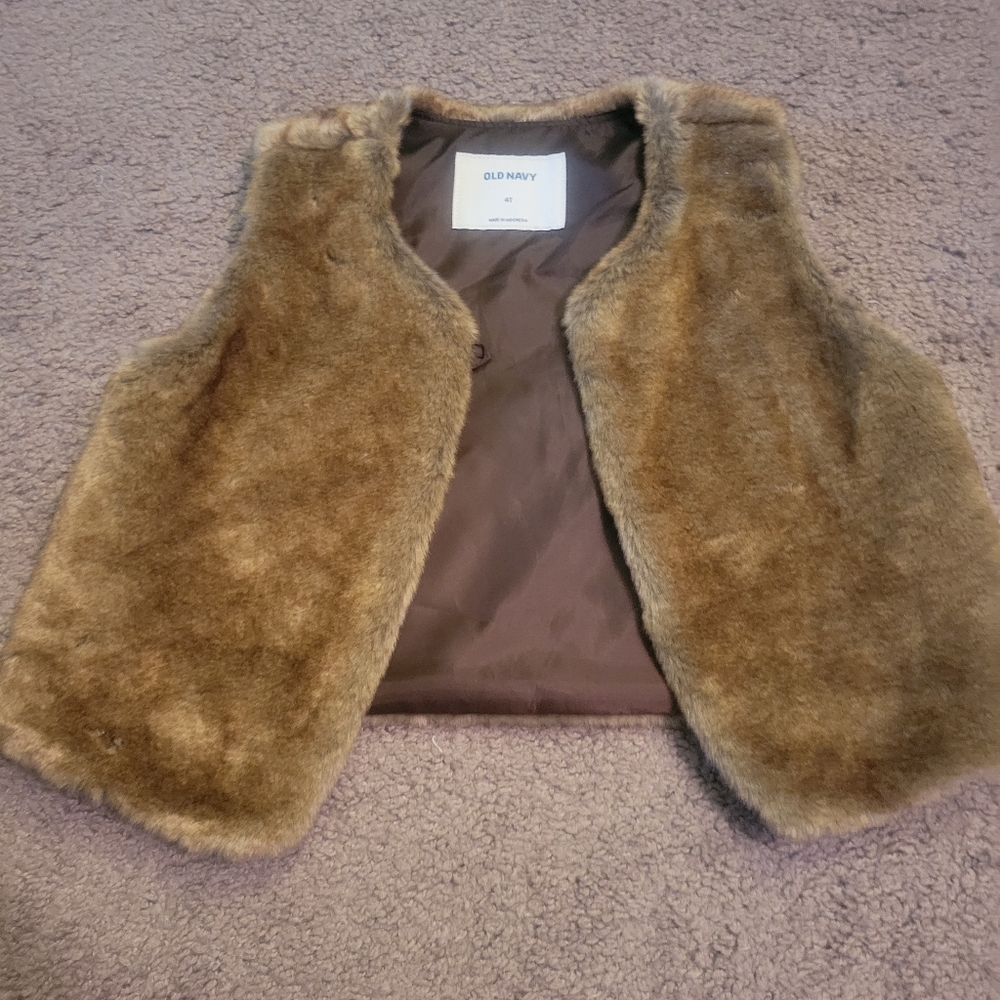 Brown faux vest